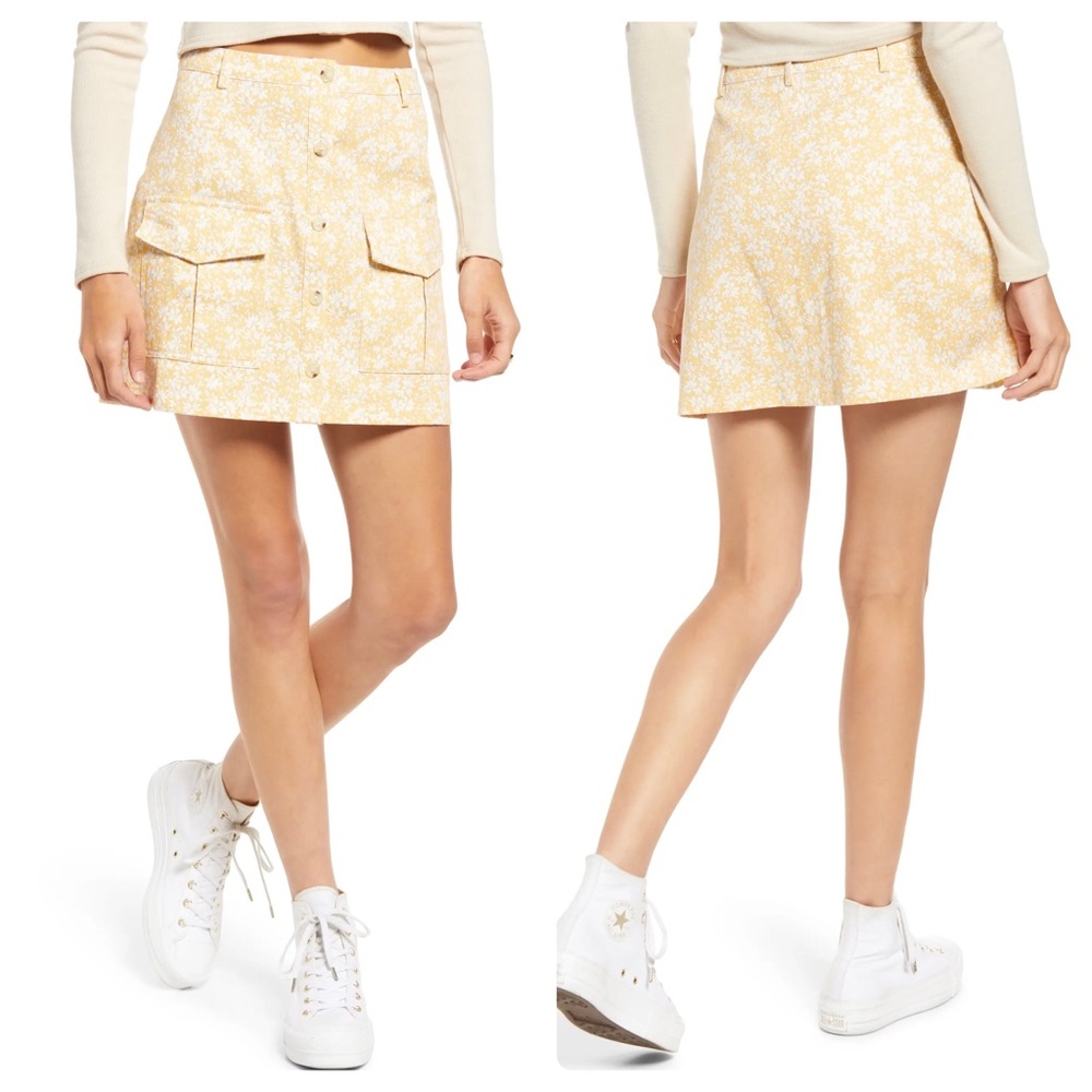 NEW bp front button floral mini skirt LIKE NEW